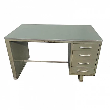 Desk in painted aluminium with laminate top from Carlotti, 50s