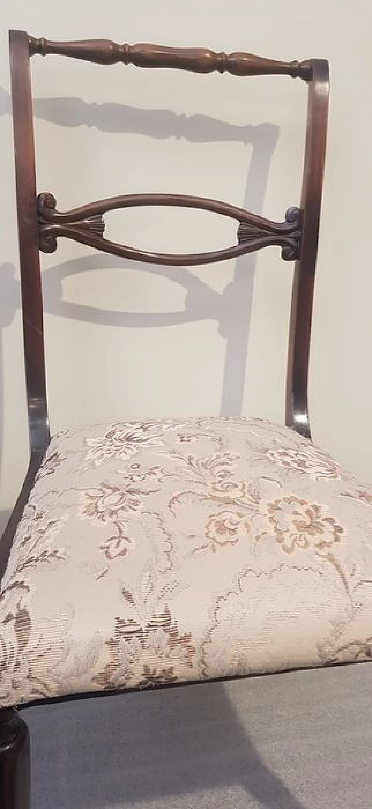 6 Sedie in legno e tessuto, anni '40 1230126