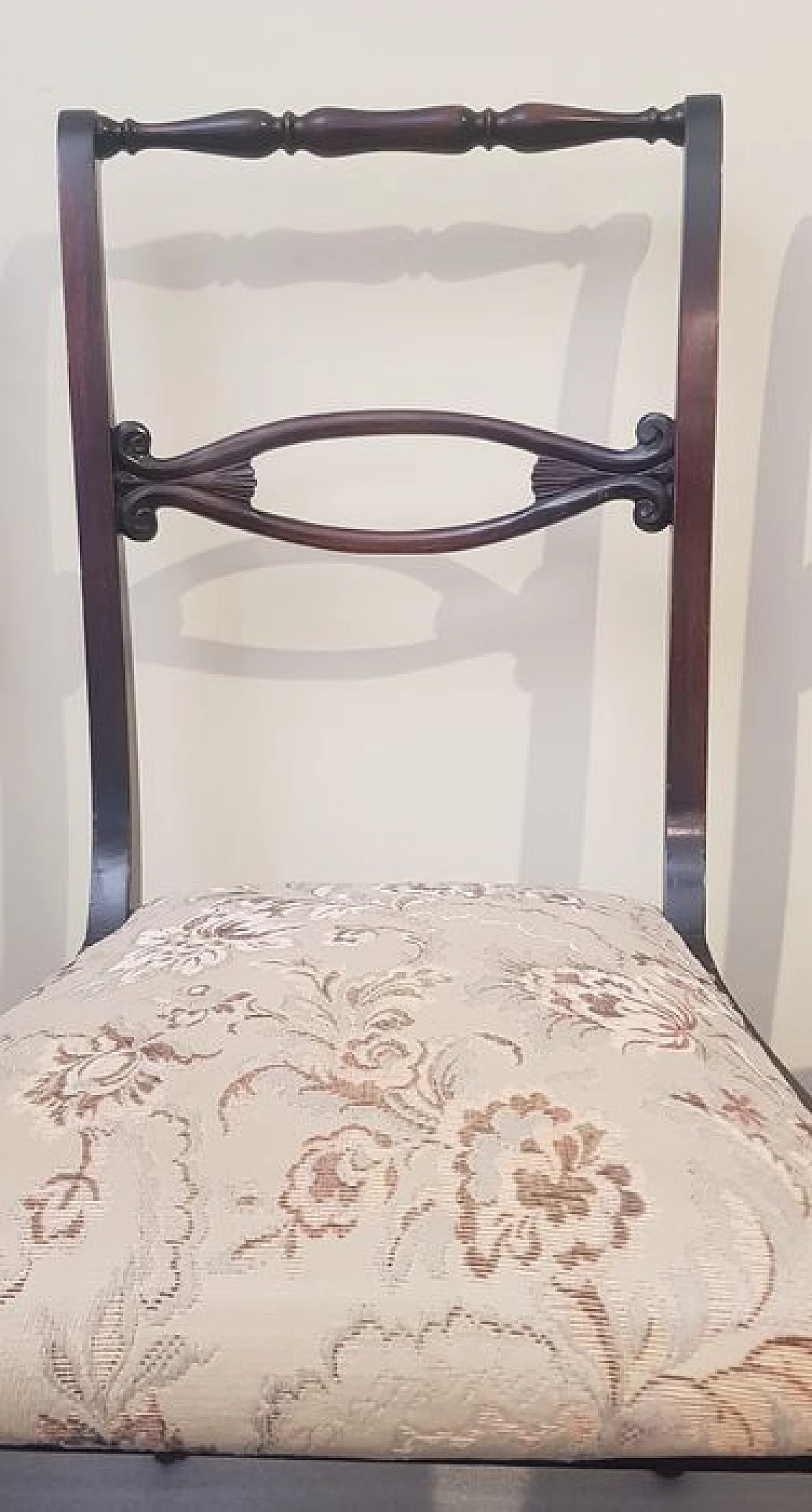 6 Sedie in legno e tessuto, anni '40 1230136