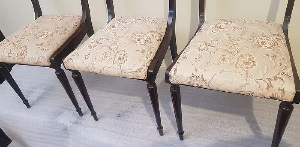 6 Chairs in wood and fabric, 40s 1230139