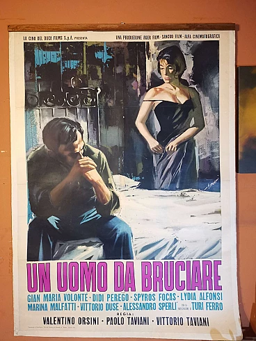 Movie poster A man to burn illustrated by Simeoni