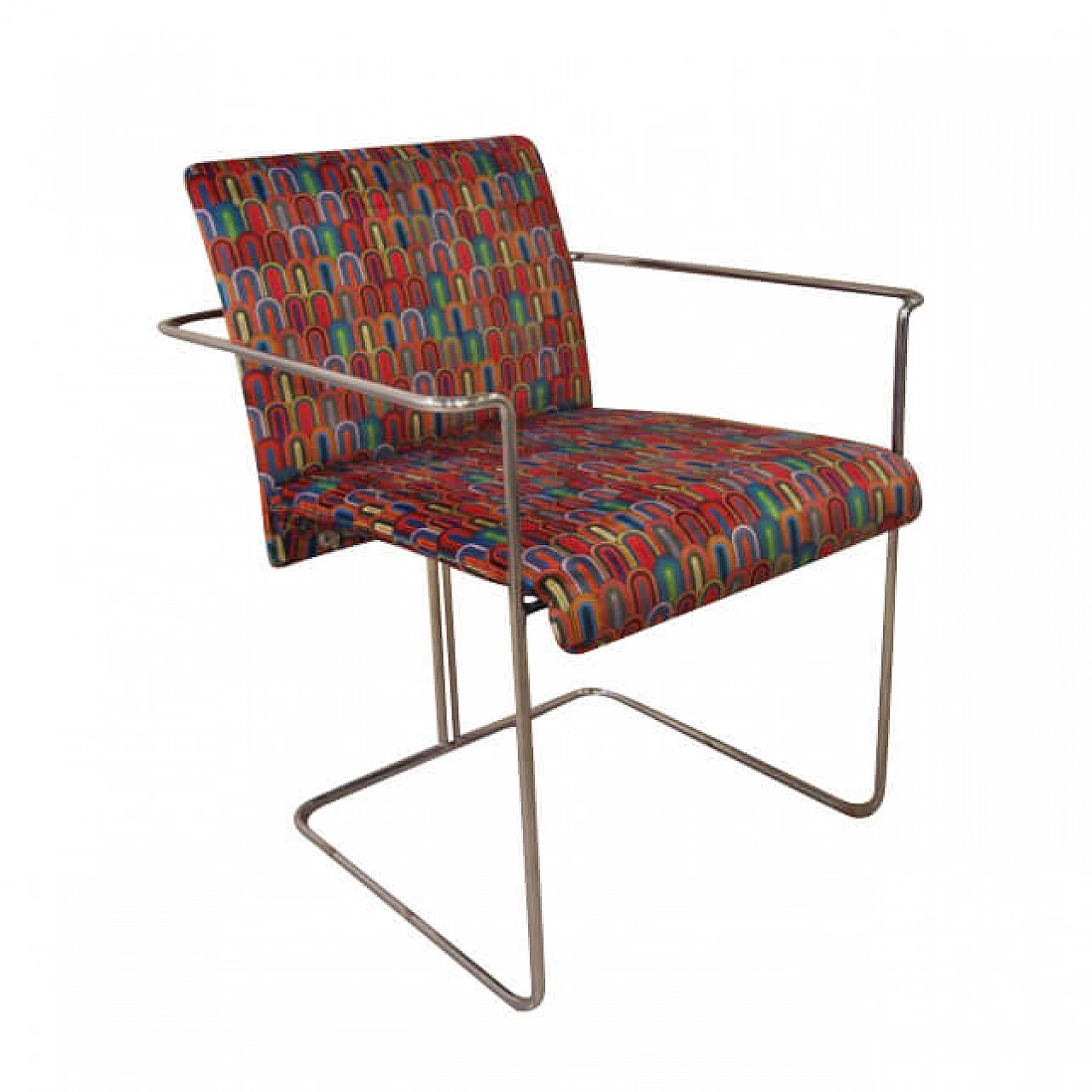 4 Sedie in acciaio e alcantara Ernesto Radaelli per  Saporiti, anni '70 1230230