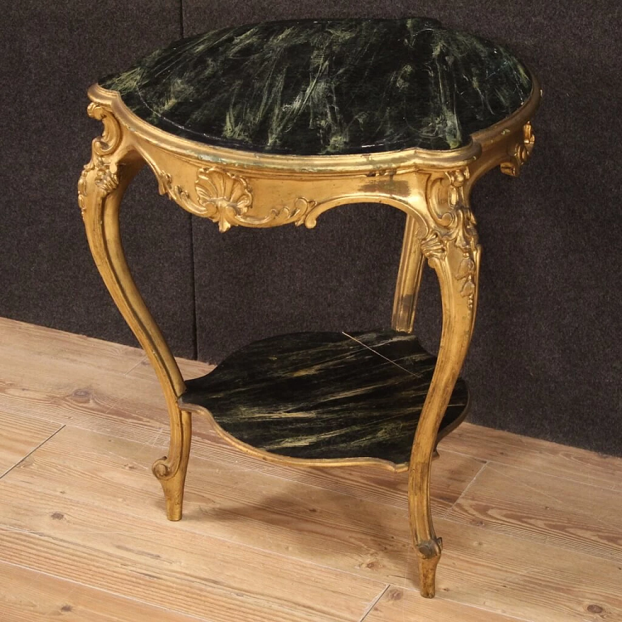 Low coffee table in carved, lacquered and golden wood, 1800 1230468