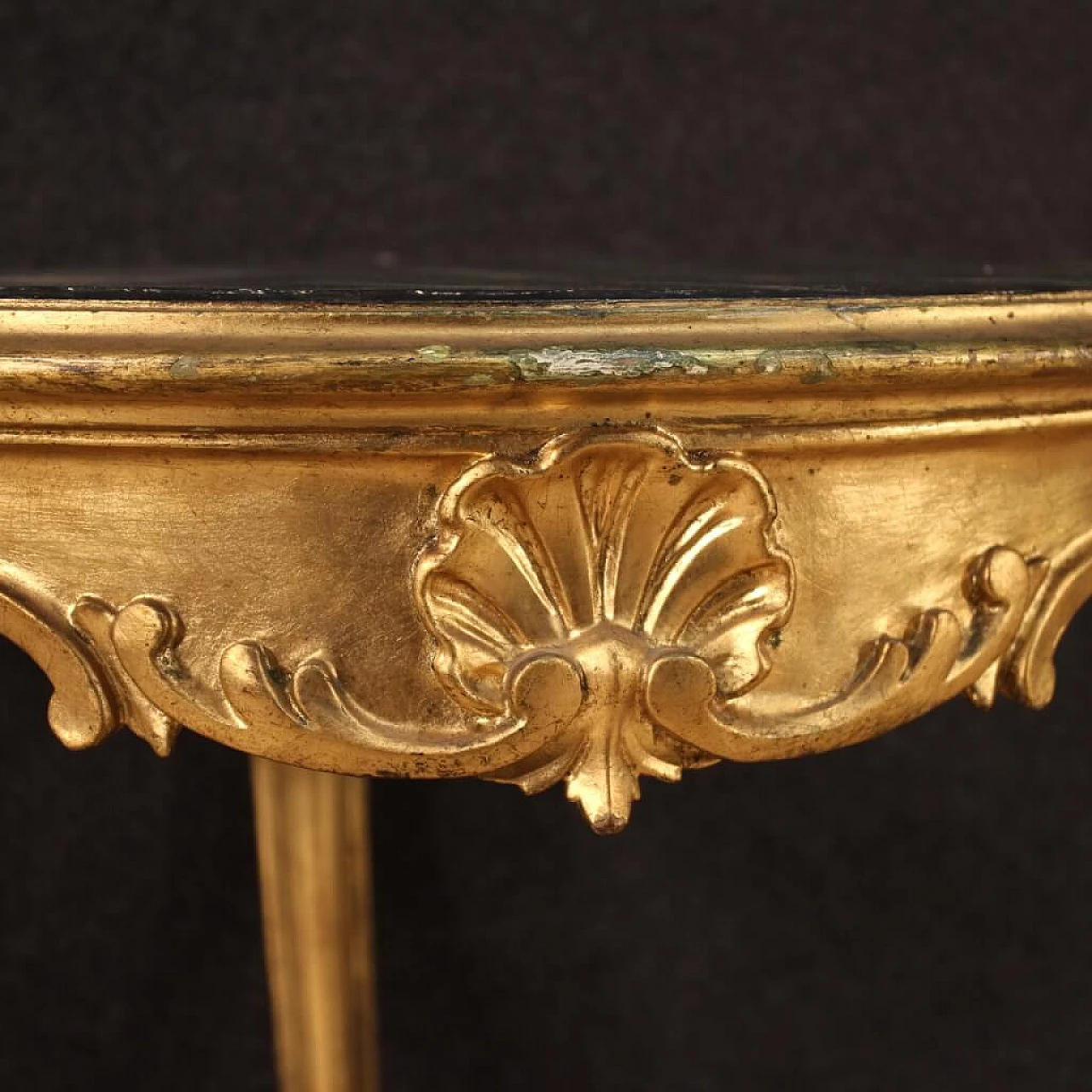 Low coffee table in carved, lacquered and golden wood, 1800 1230469