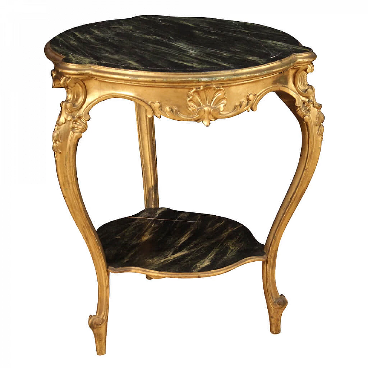 Low coffee table in carved, lacquered and golden wood, 1800 1230521