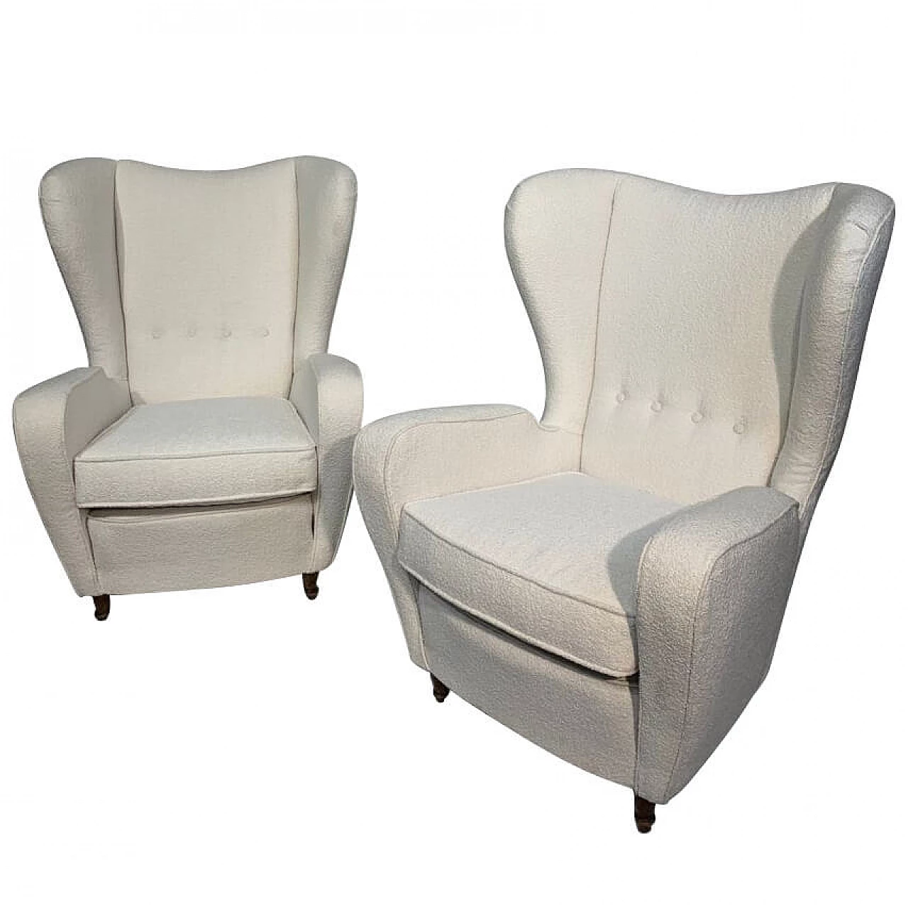 Pair of armchairs with bouclè fabric, 1950s 1230548