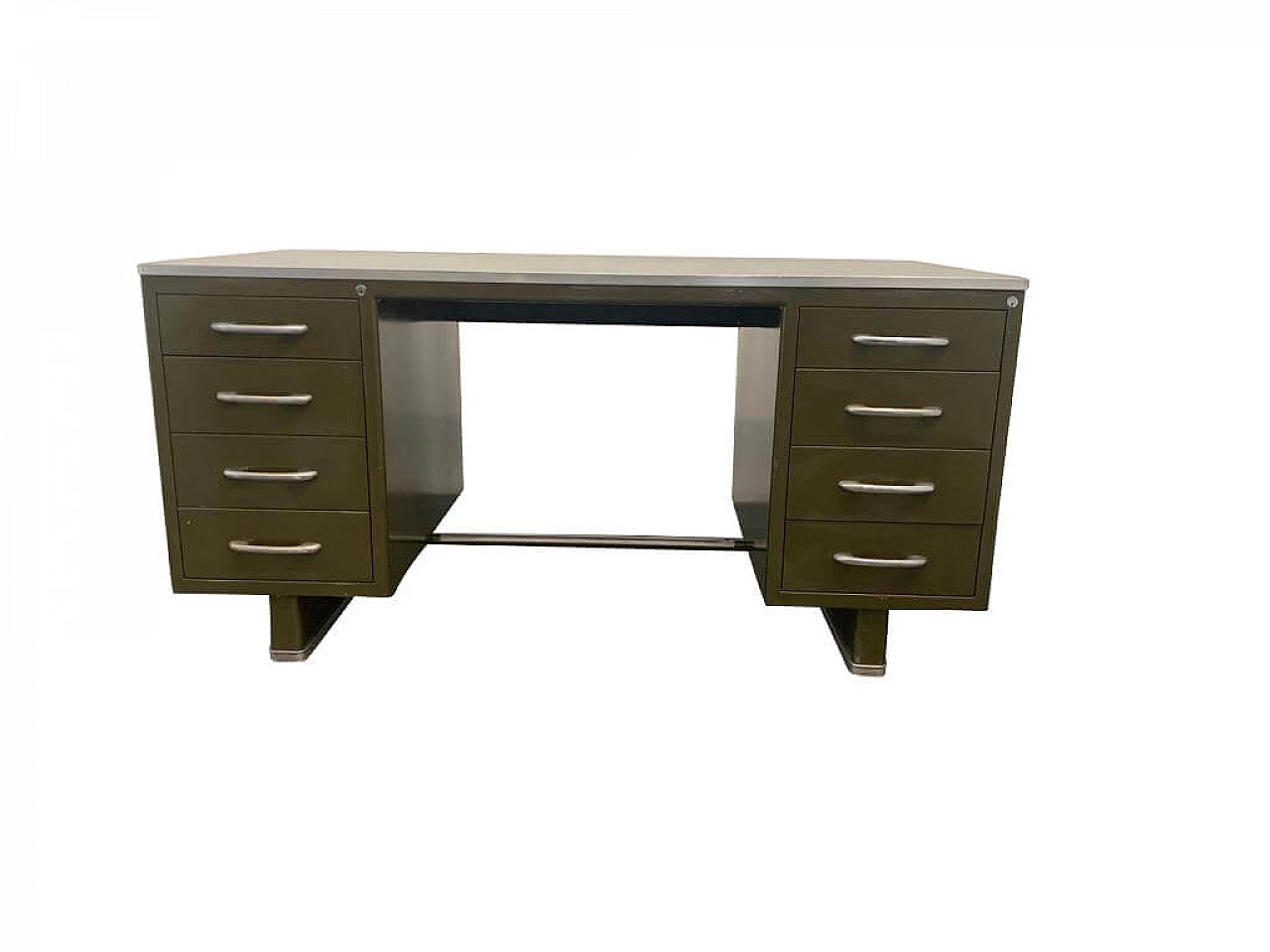 Desk in painted metal with laminate top by Carlotti, 50s 1230690
