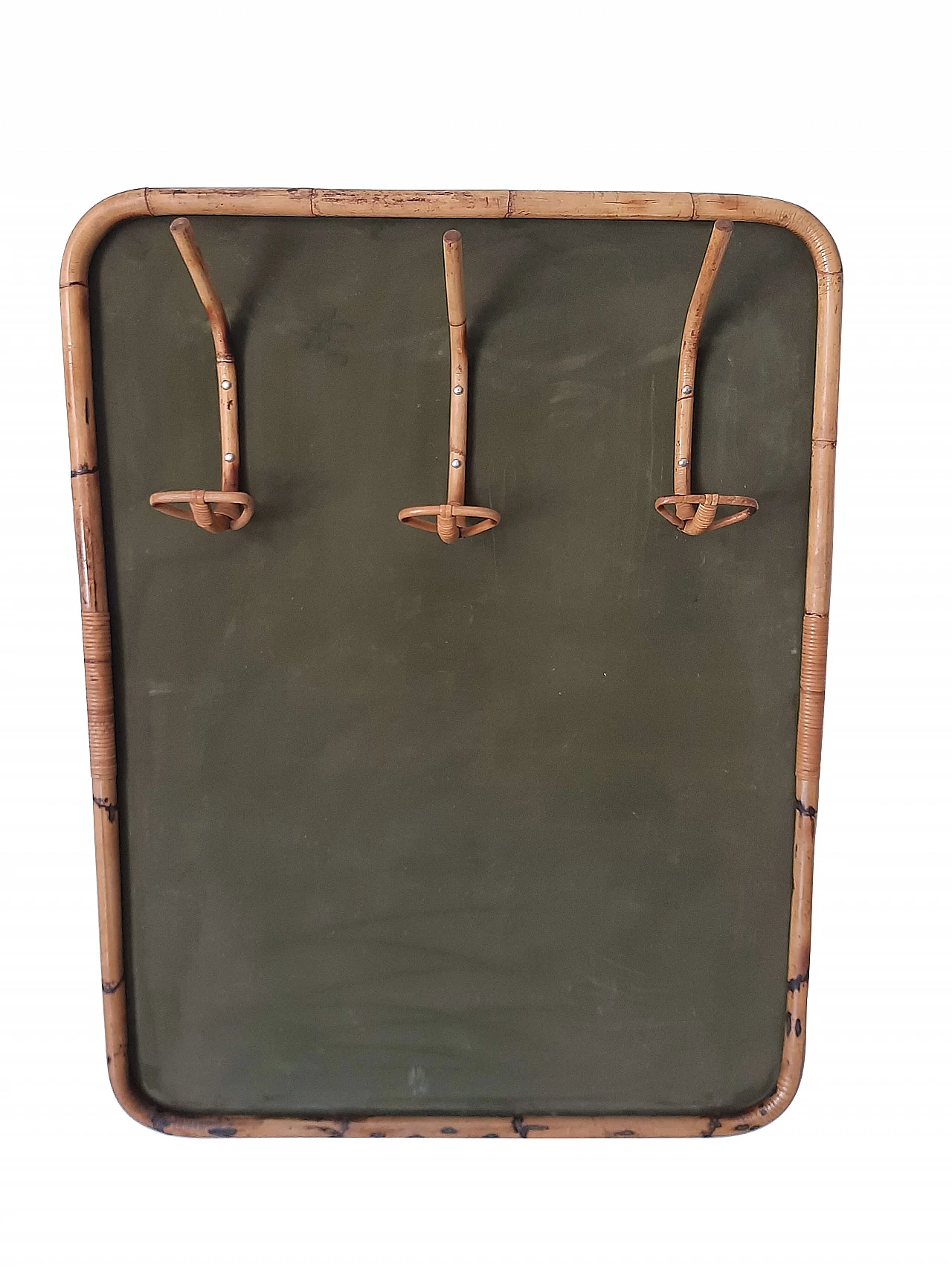 Wall-mounted bamboo coat rack, 70s 1230693