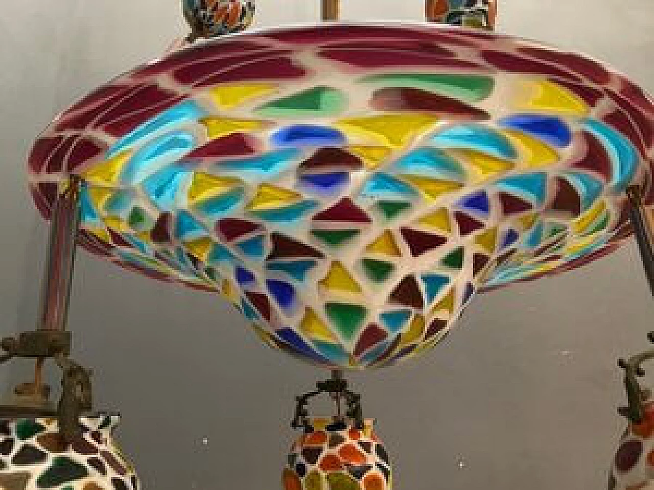 Lampadario con mosaico stile Liberty, anni '20 1230885