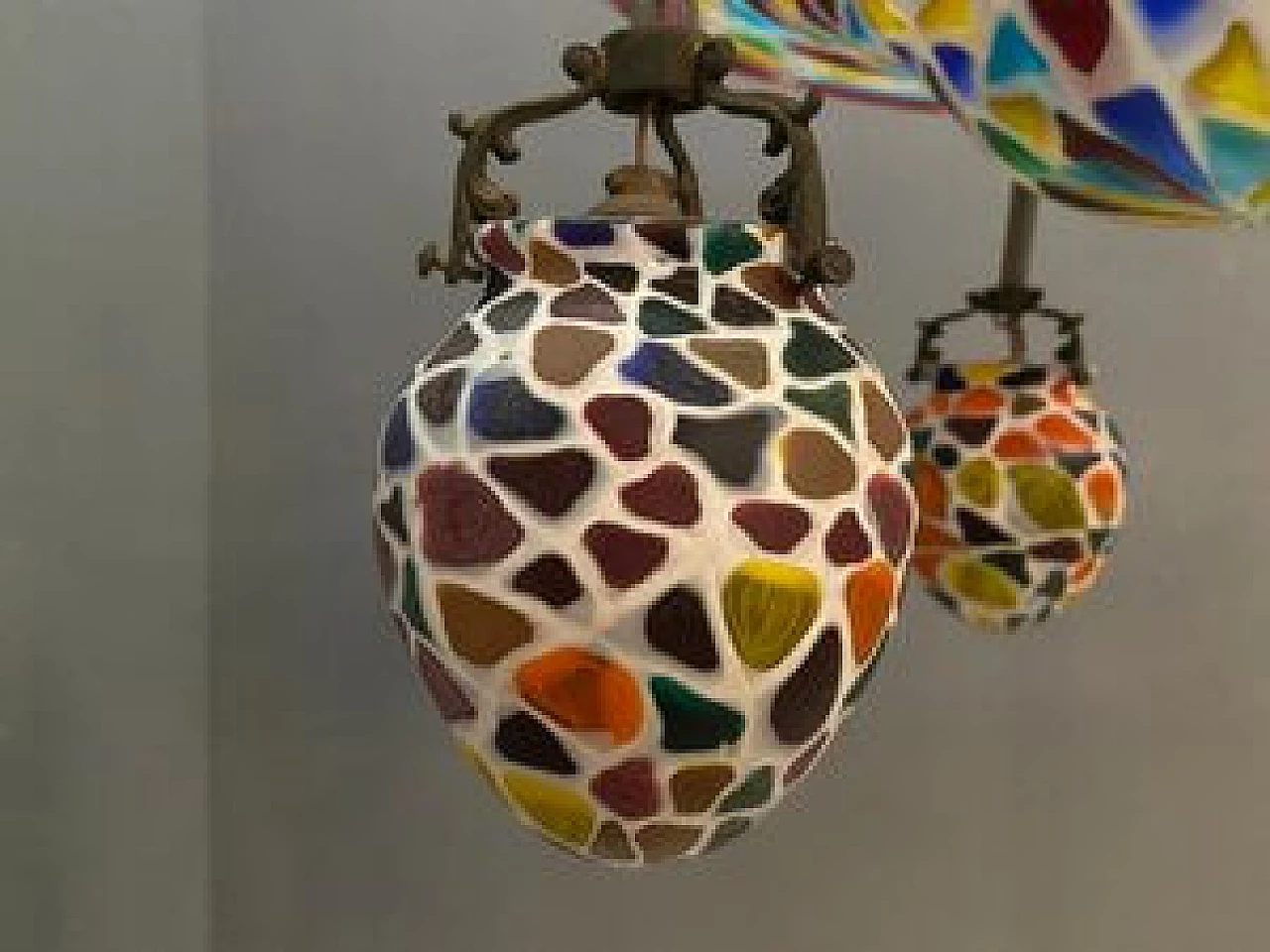 Lampadario con mosaico stile Liberty, anni '20 1230887