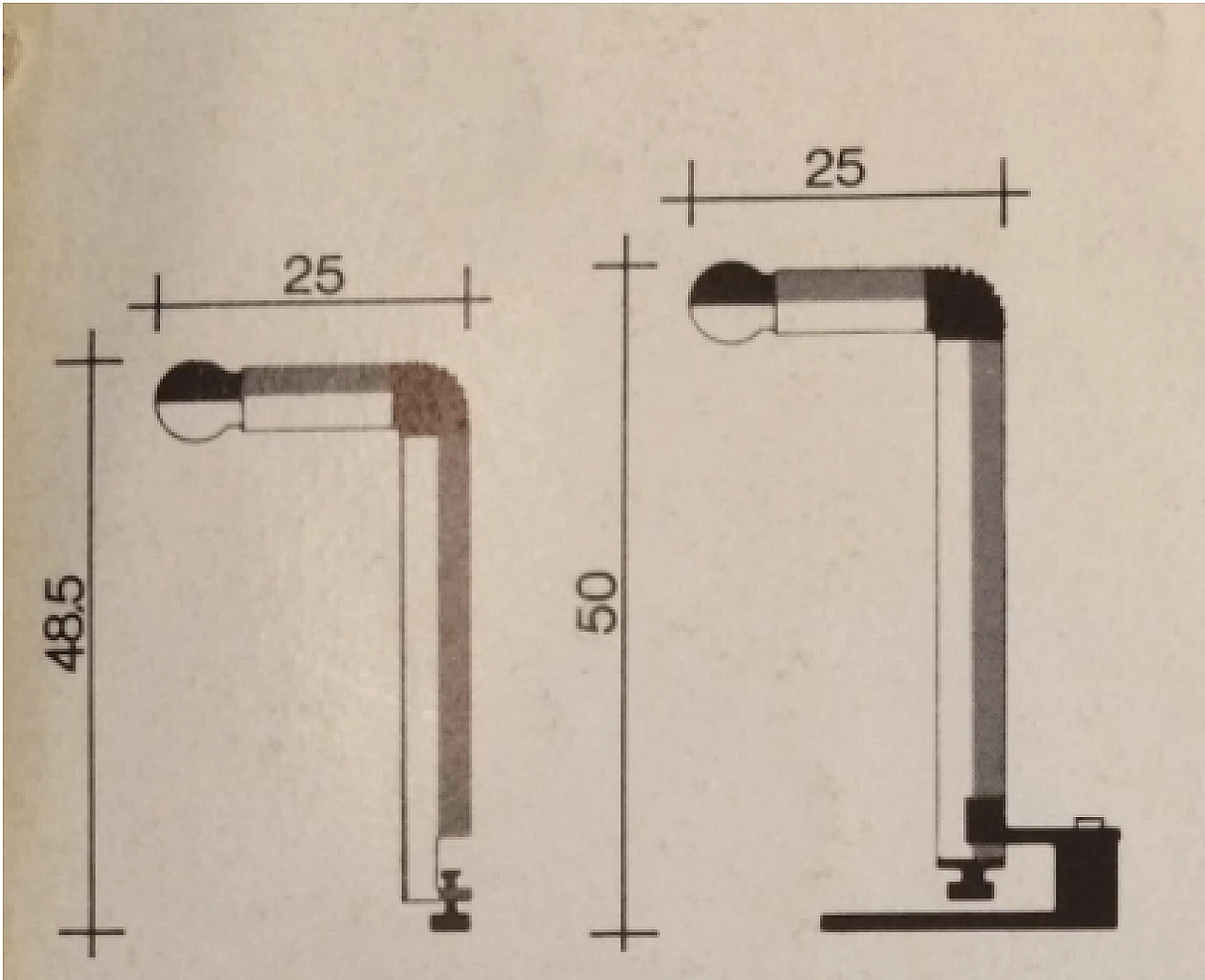 Lampada da tavolo Periscopio di Danilo & Corradi Aroldi per Stilnovo, anni '60 1231225