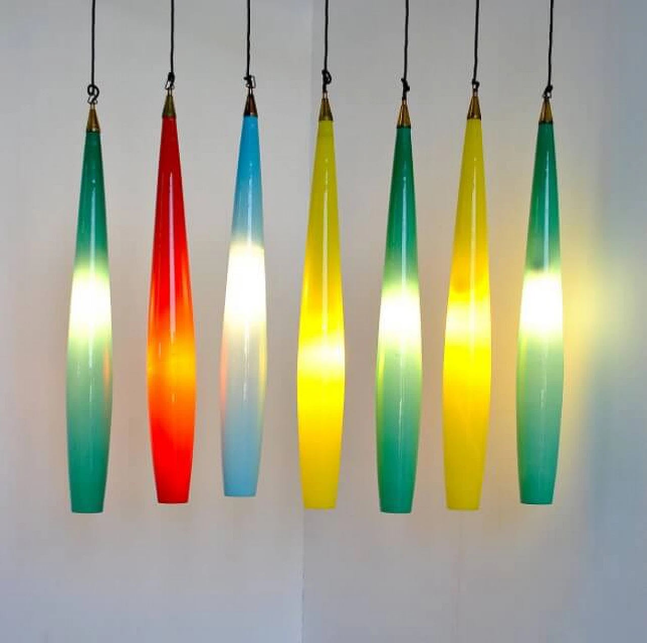 Lampadario in vetro di Murano di Alessandro Pianon per Vistosi, anni '60 1231448