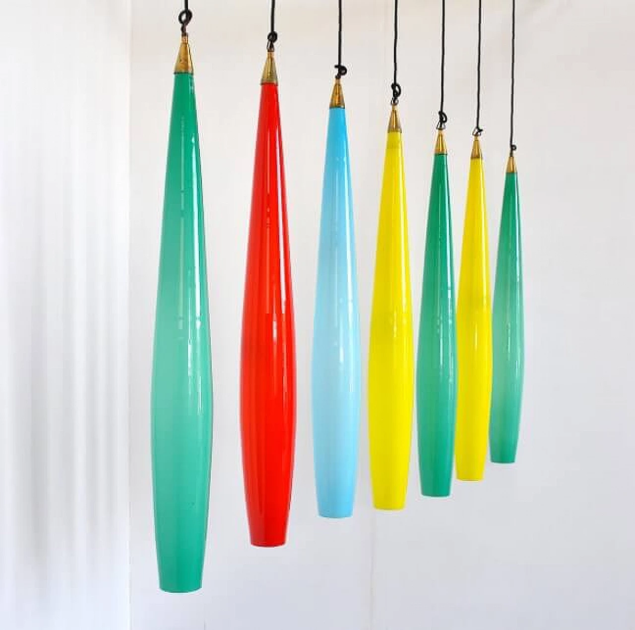 Lampadario in vetro di Murano di Alessandro Pianon per Vistosi, anni '60 1231449