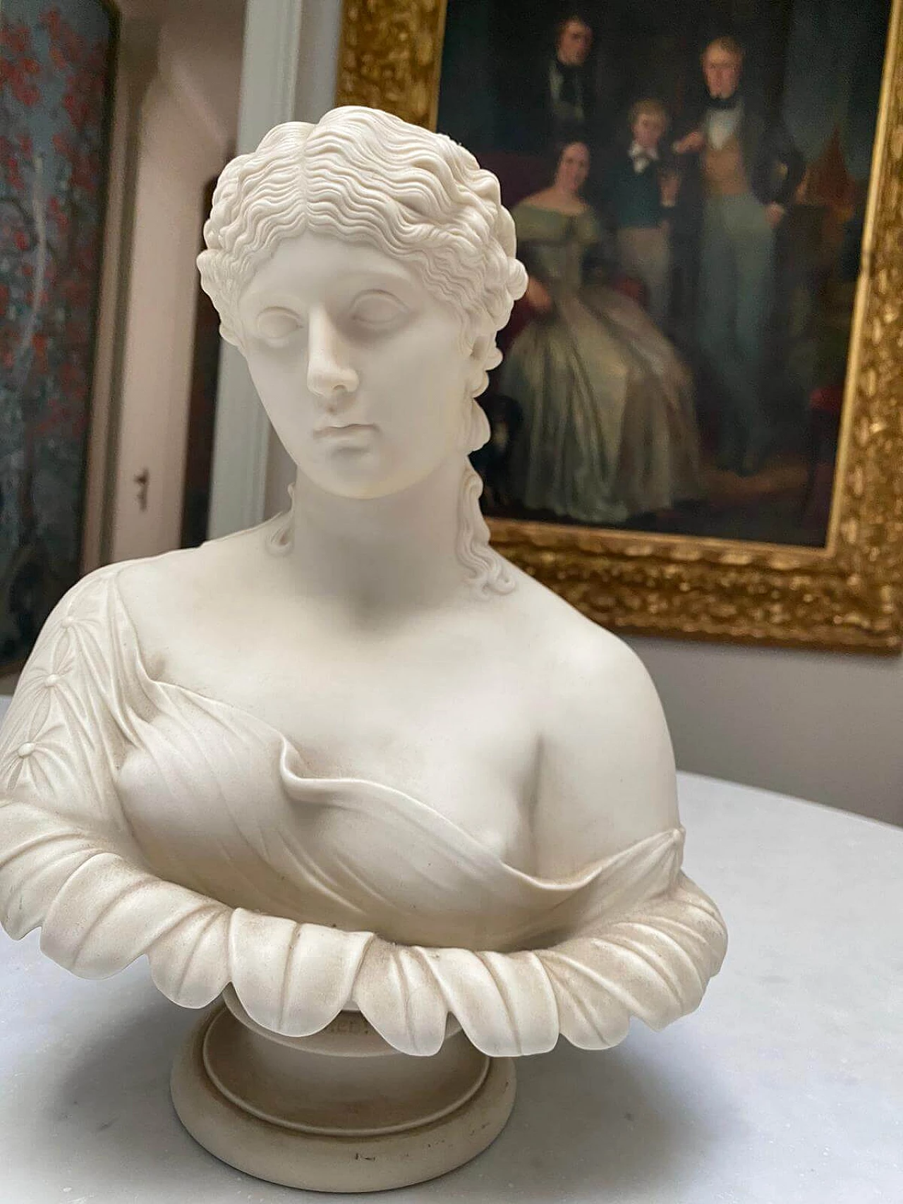 Bust of woman in biscuit, 19th century 1231540
