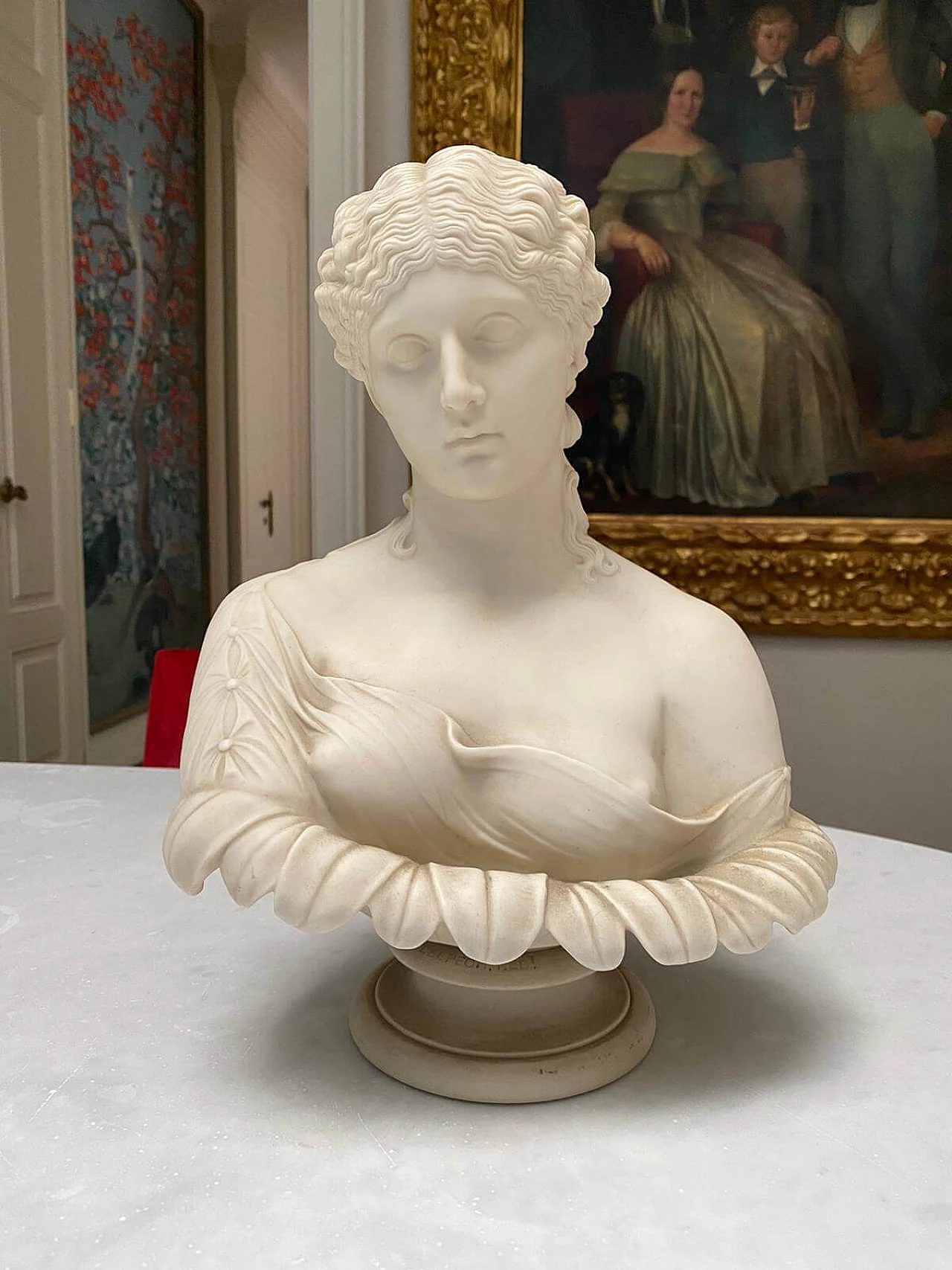 Bust of woman in biscuit, 19th century 1231541