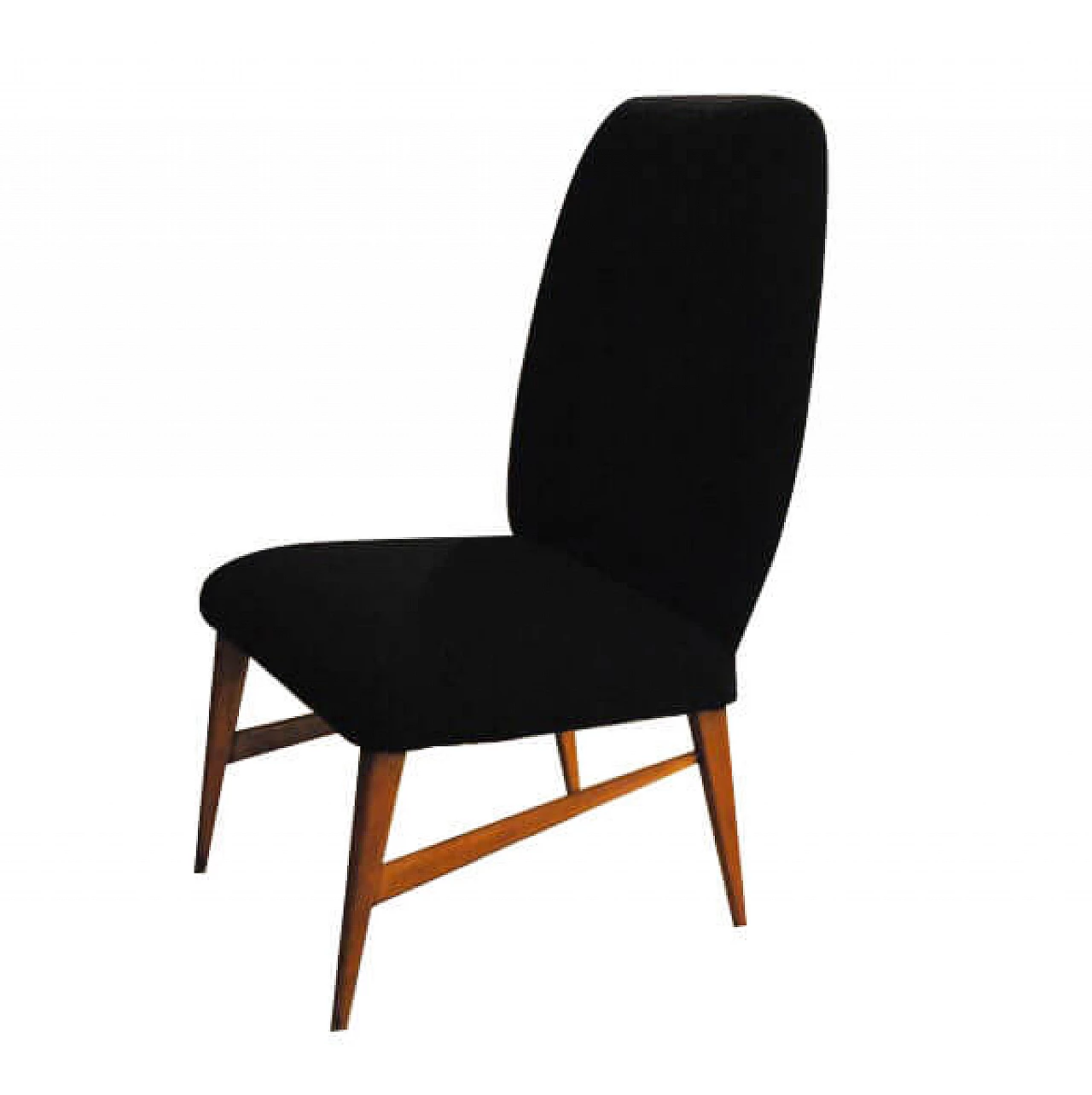 Pair of small armchairs in wood and fabric, 50s 1231626