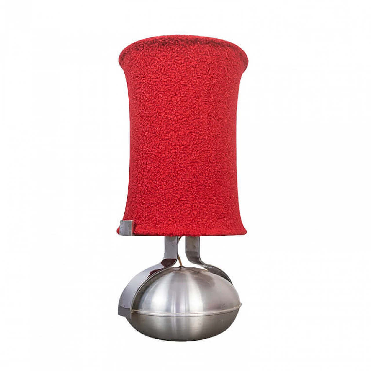 Metal table lamp with bouclè fabric, 70s 1231816