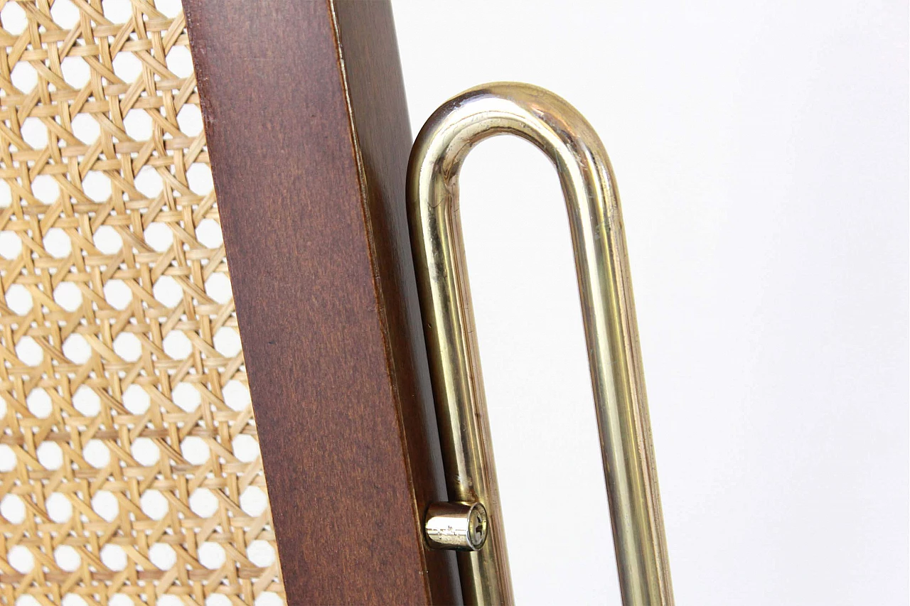 Sedia a dondolo in ottone e paglia di Vienna nello stile di Thonet 1231888