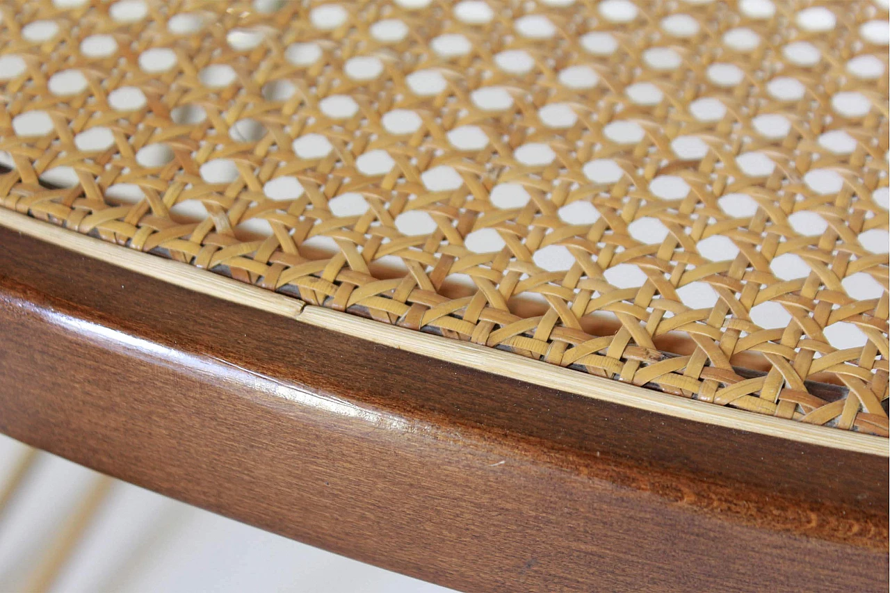 Sedia a dondolo in ottone e paglia di Vienna nello stile di Thonet 1231889