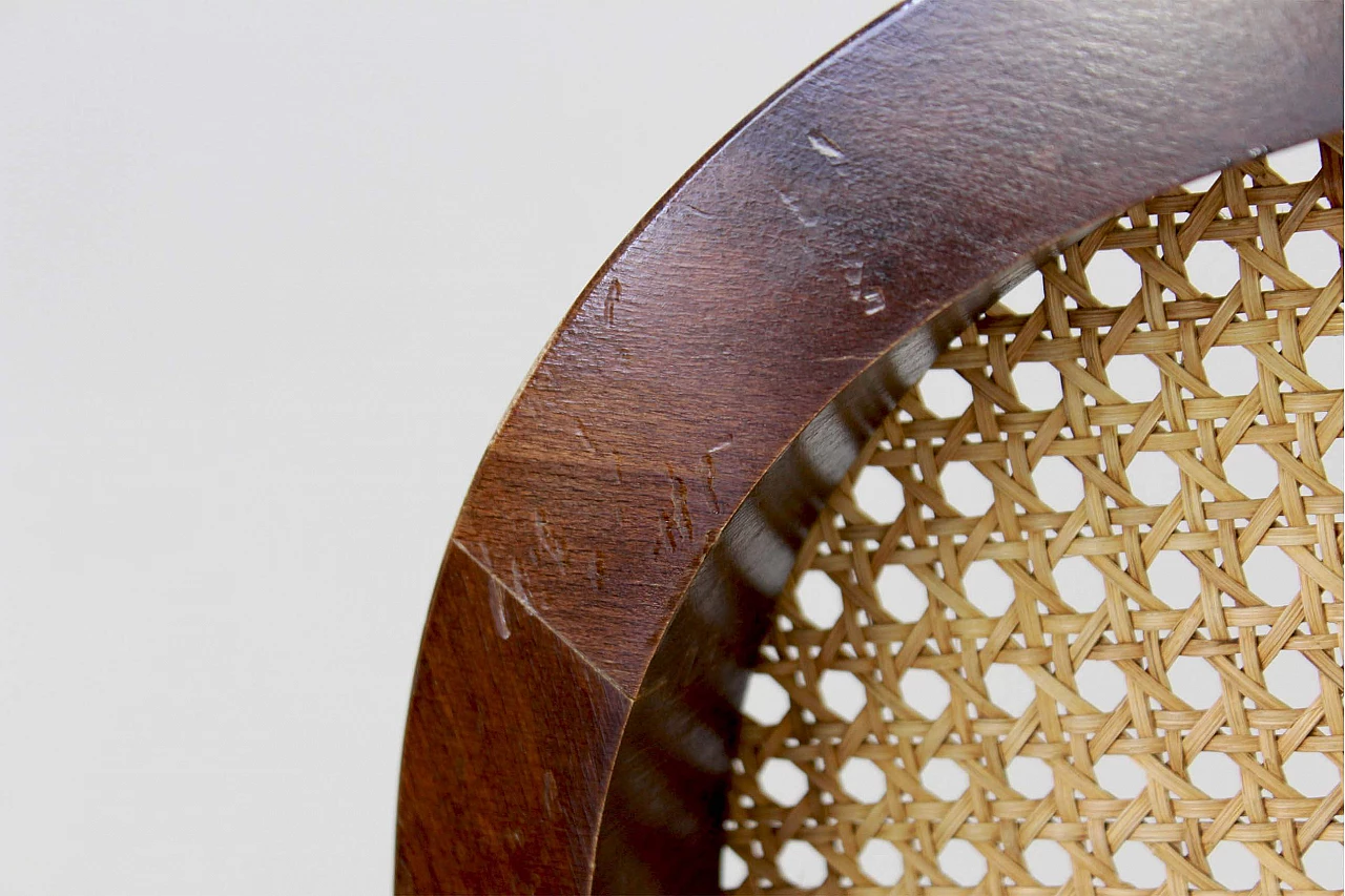 Sedia a dondolo in ottone e paglia di Vienna nello stile di Thonet 1231890