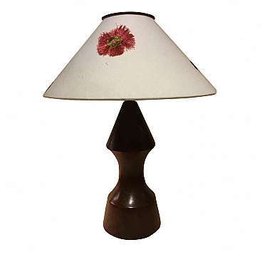 Table lamp in walnut wood, 60s