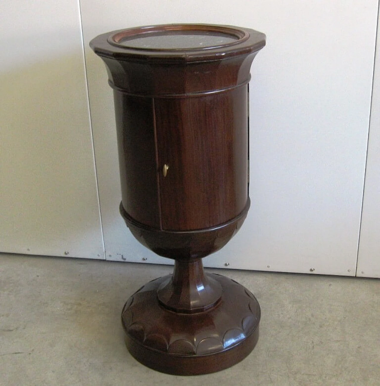 Empire style Calice nightstand in solid mahogany and black marble, 40s 1232112