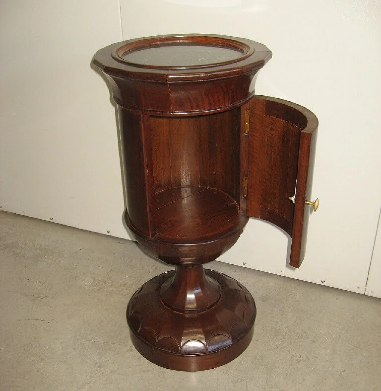 Empire style Calice nightstand in solid mahogany and black marble, 40s 1232113