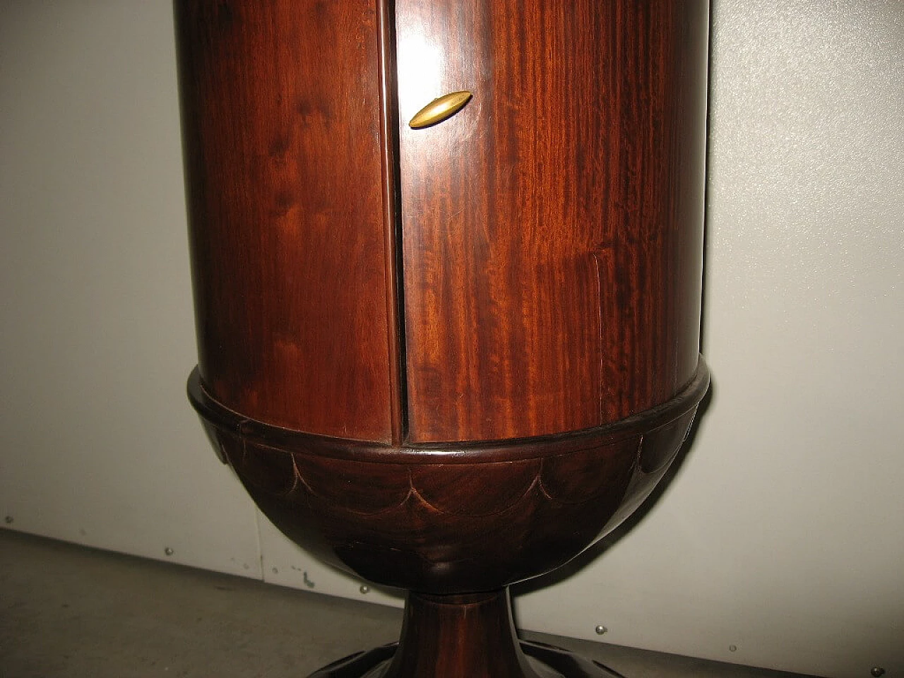 Empire style Calice nightstand in solid mahogany and black marble, 40s 1232117