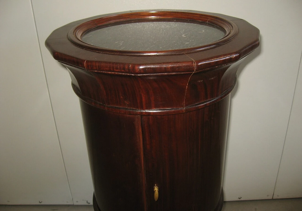 Empire style Calice nightstand in solid mahogany and black marble, 40s 1232119