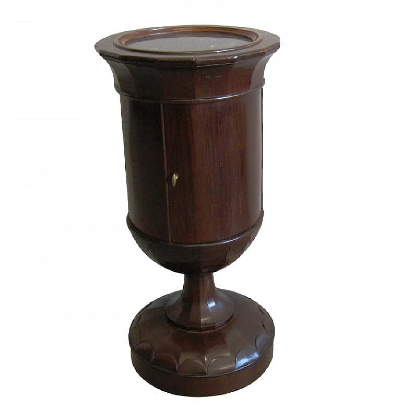 Empire style Calice nightstand in solid mahogany and black marble, 40s 1232164