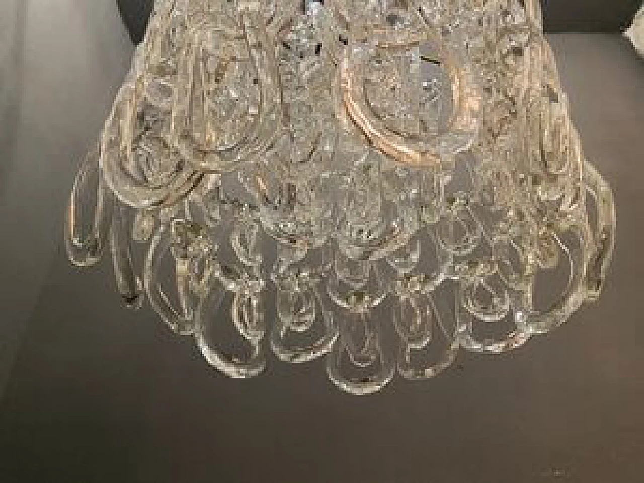 Lampadario Giogali in vetro di Murano di Angelo Mangiarotti per Vistosi, anni '60 1232339