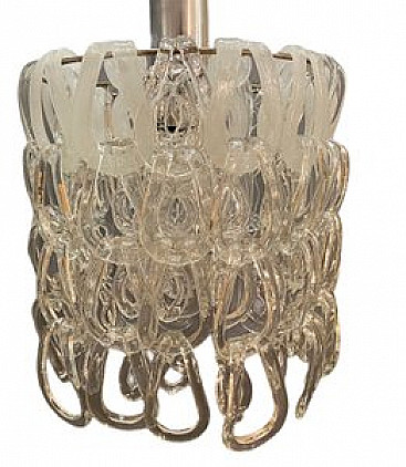 Giogali Murano glass chandelier by Angelo Mangiarotti for Vistosi, 1960s