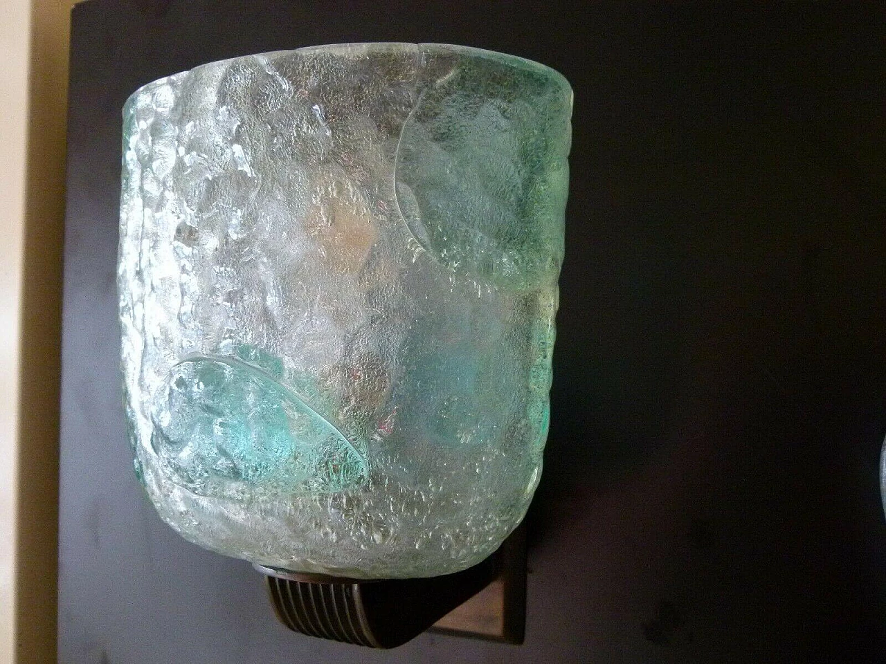 Wall lamp in Sommerso Murano glass and bronze by Seguso, 50s 1232469