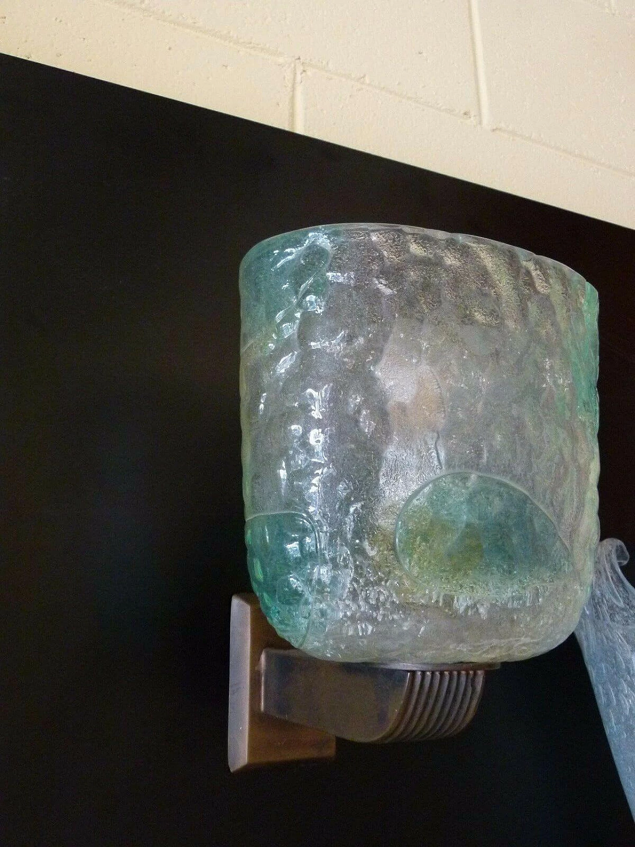 Wall lamp in Sommerso Murano glass and bronze by Seguso, 50s 1232472