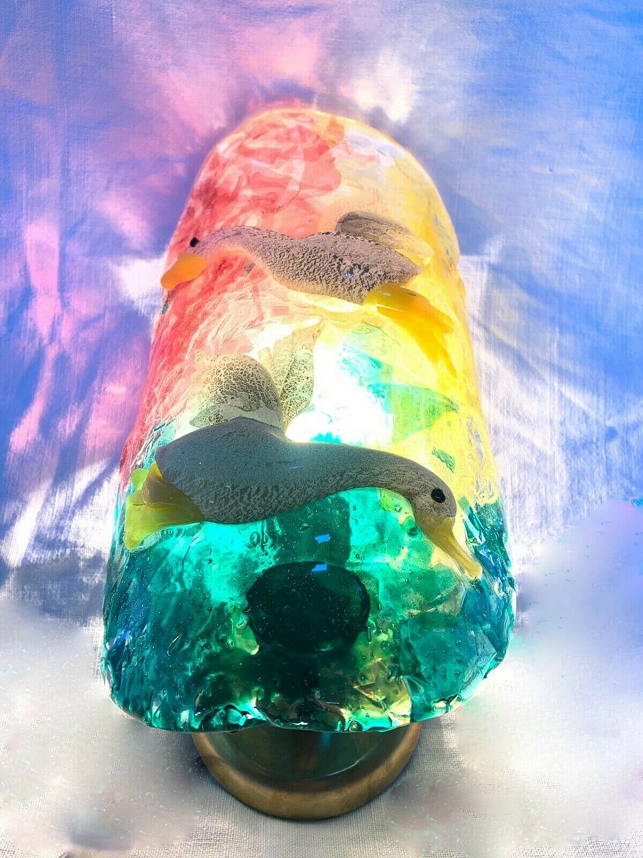 Applique in vetro di Murano e ottone di Gino Cenedese, anni '50 1232475