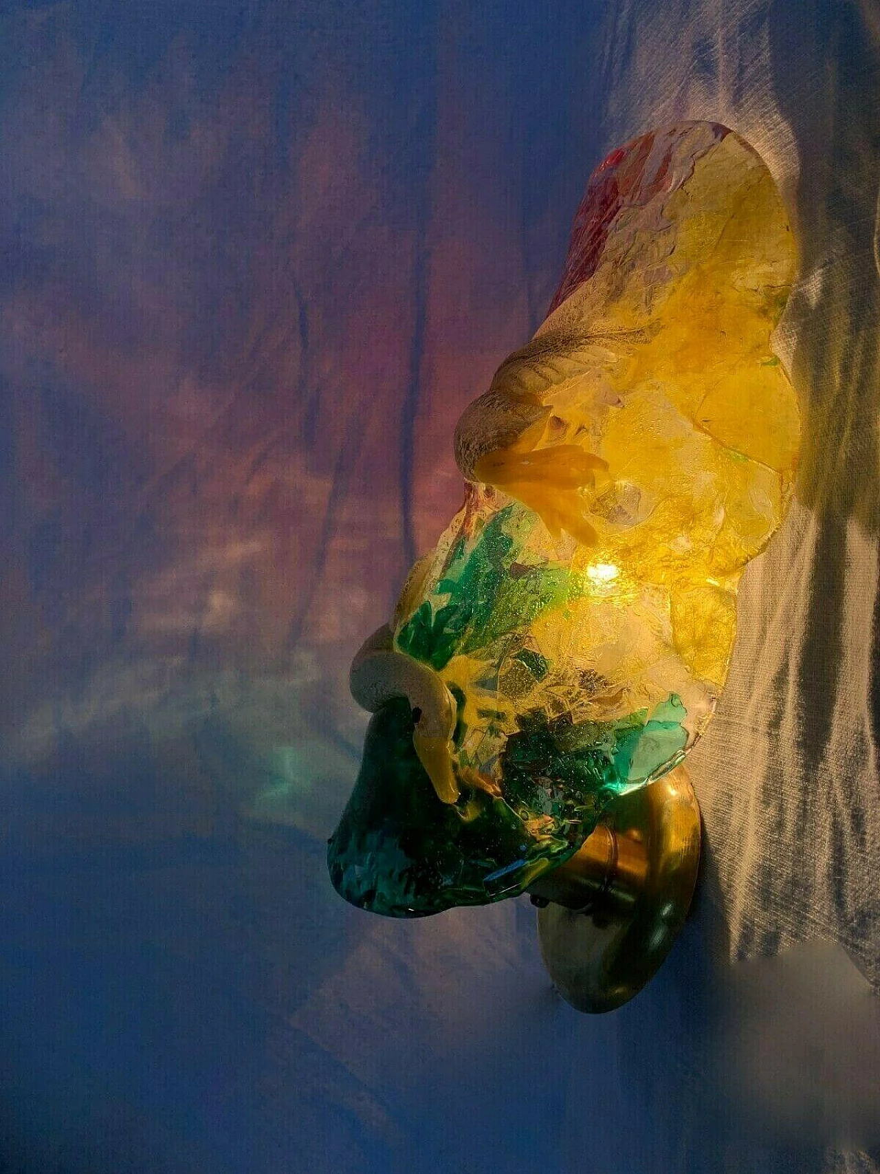 Applique in vetro di Murano e ottone di Gino Cenedese, anni '50 1232476