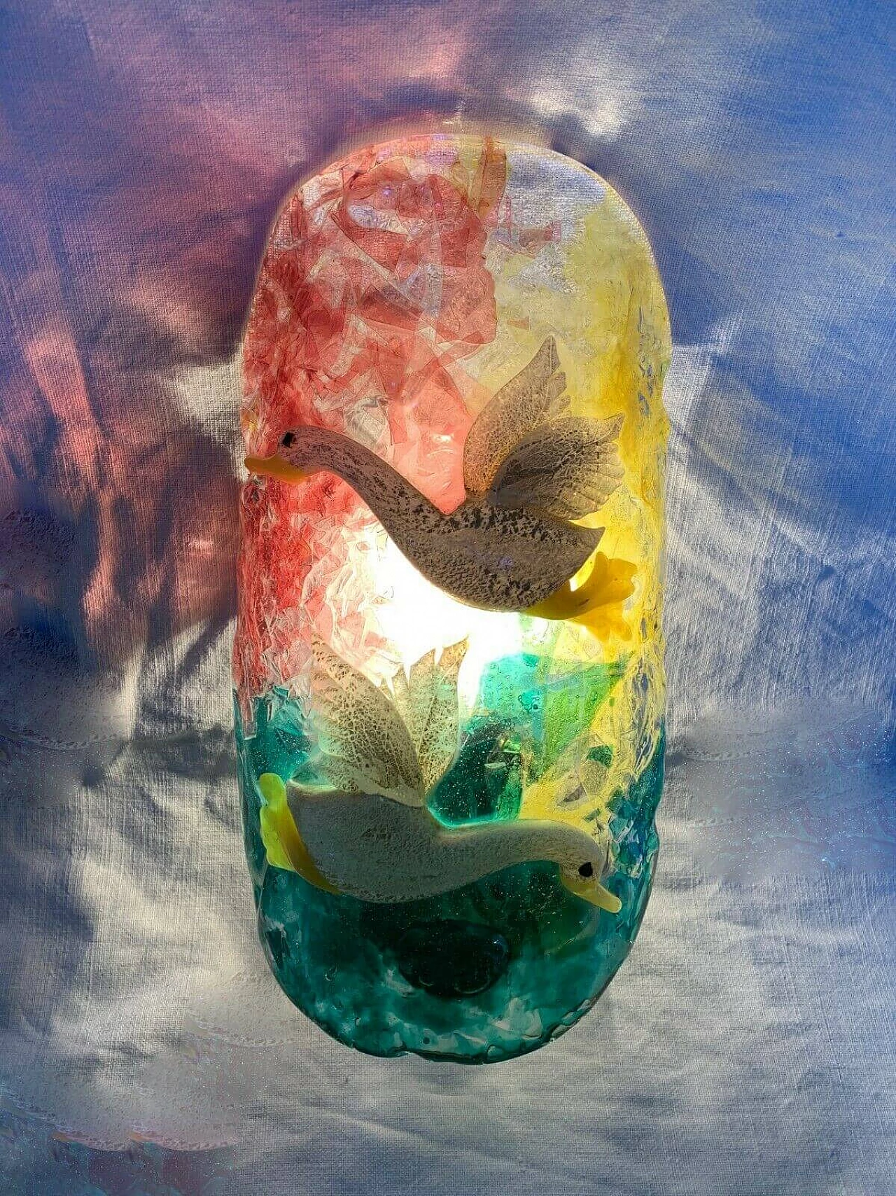 Applique in vetro di Murano e ottone di Gino Cenedese, anni '50 1232482