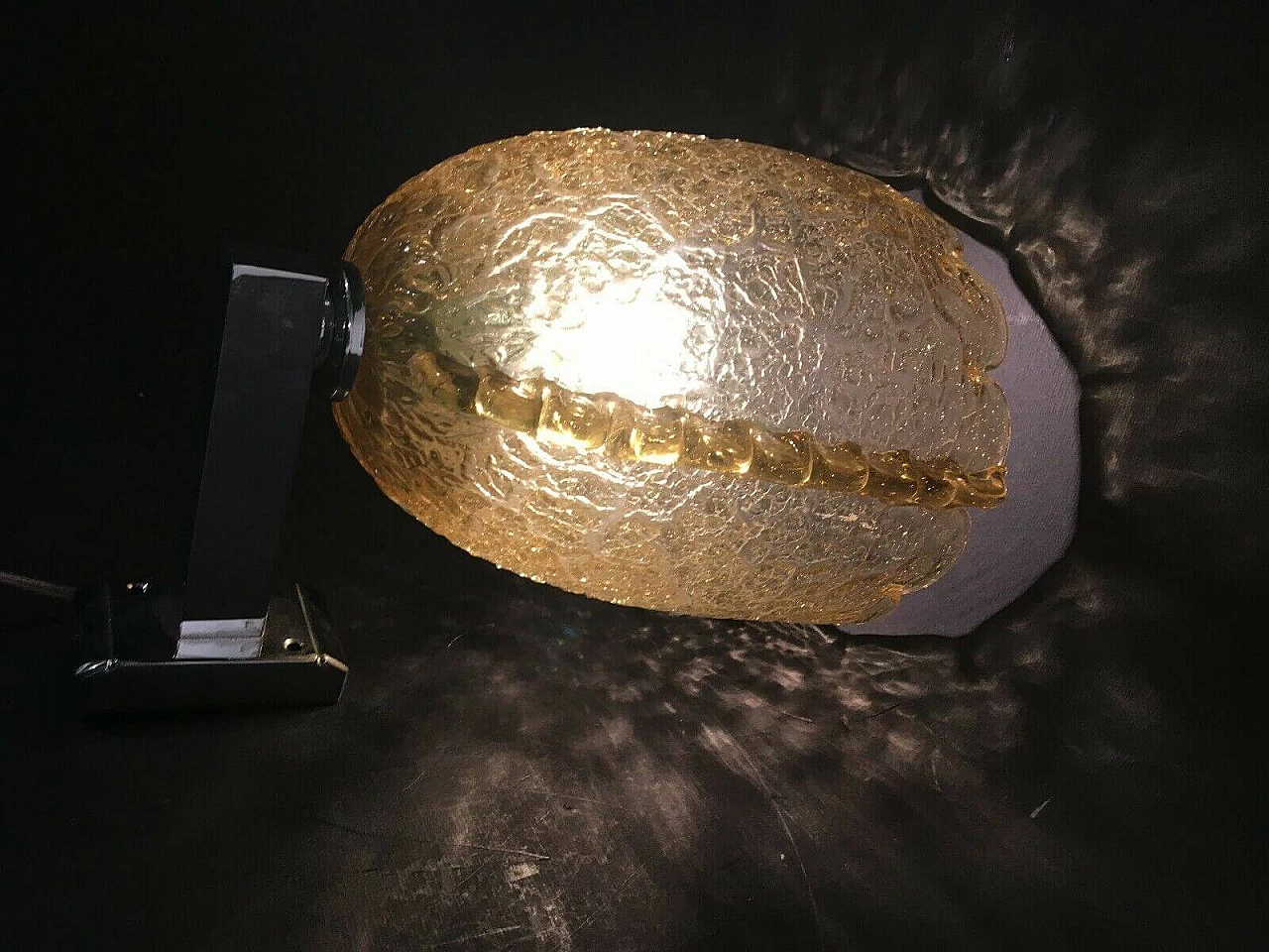 Wall lamp in Murano glass and chromed metal by Barovier and Toso, 60s 1232498