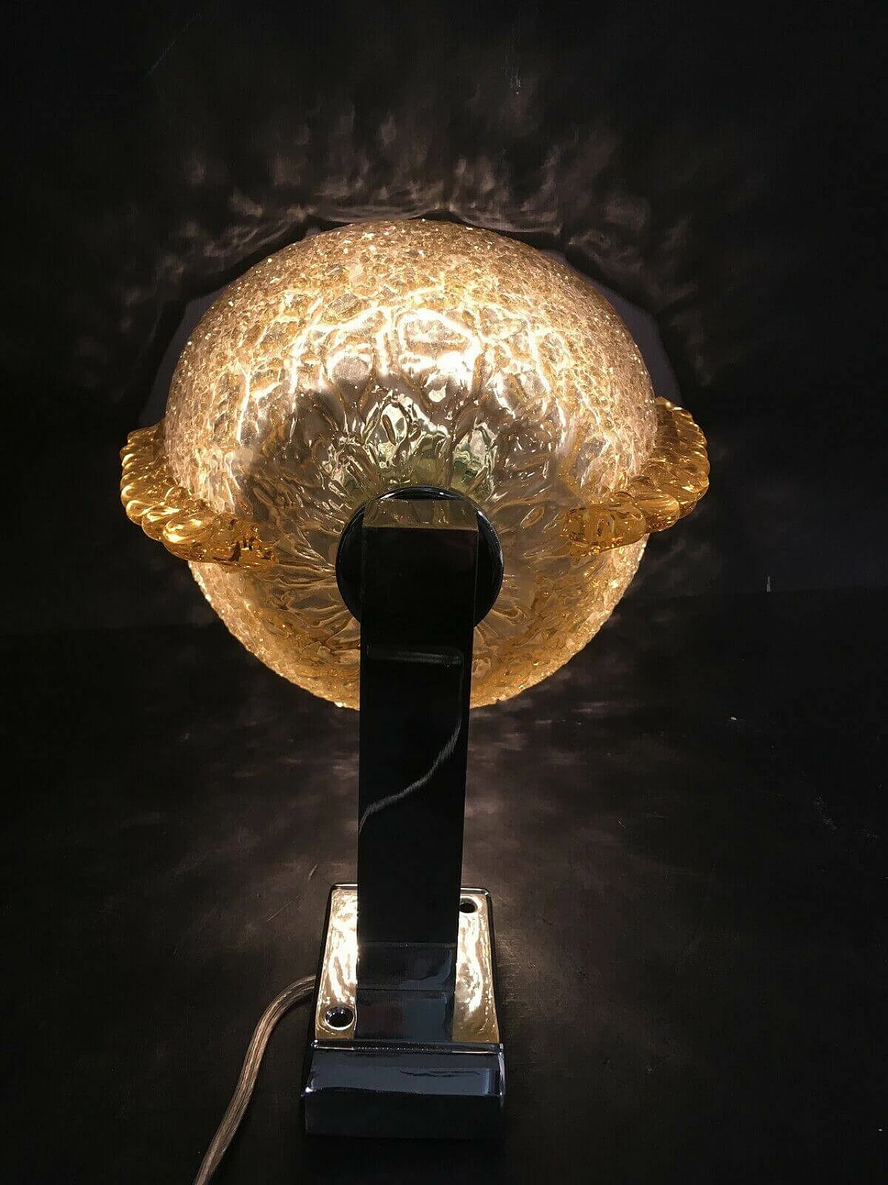 Wall lamp in Murano glass and chromed metal by Barovier and Toso, 60s 1232501