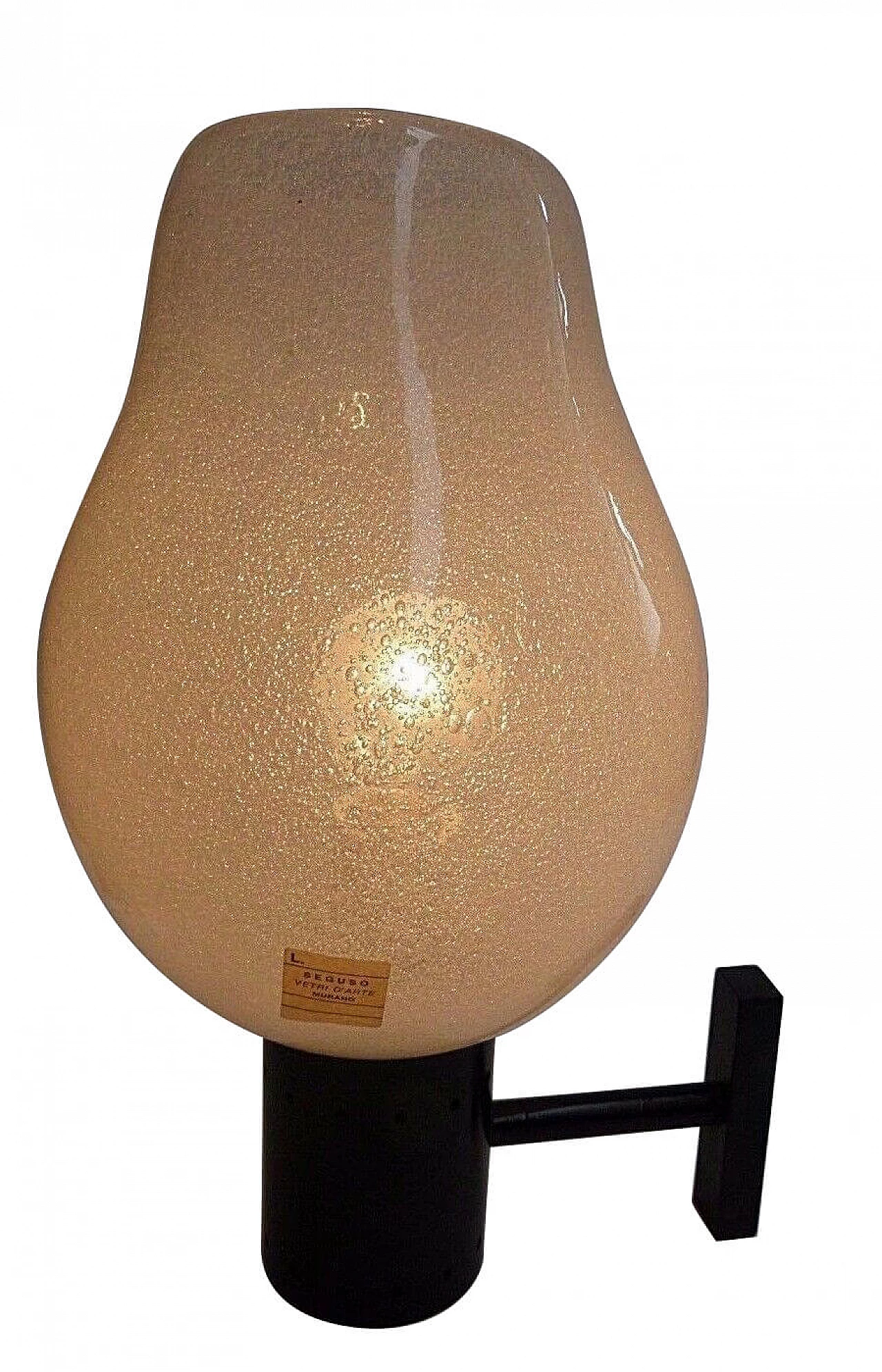 Wall lamp in bulicante Murano glass and iron by Flavio Poli for Seguso, 50s 1232721