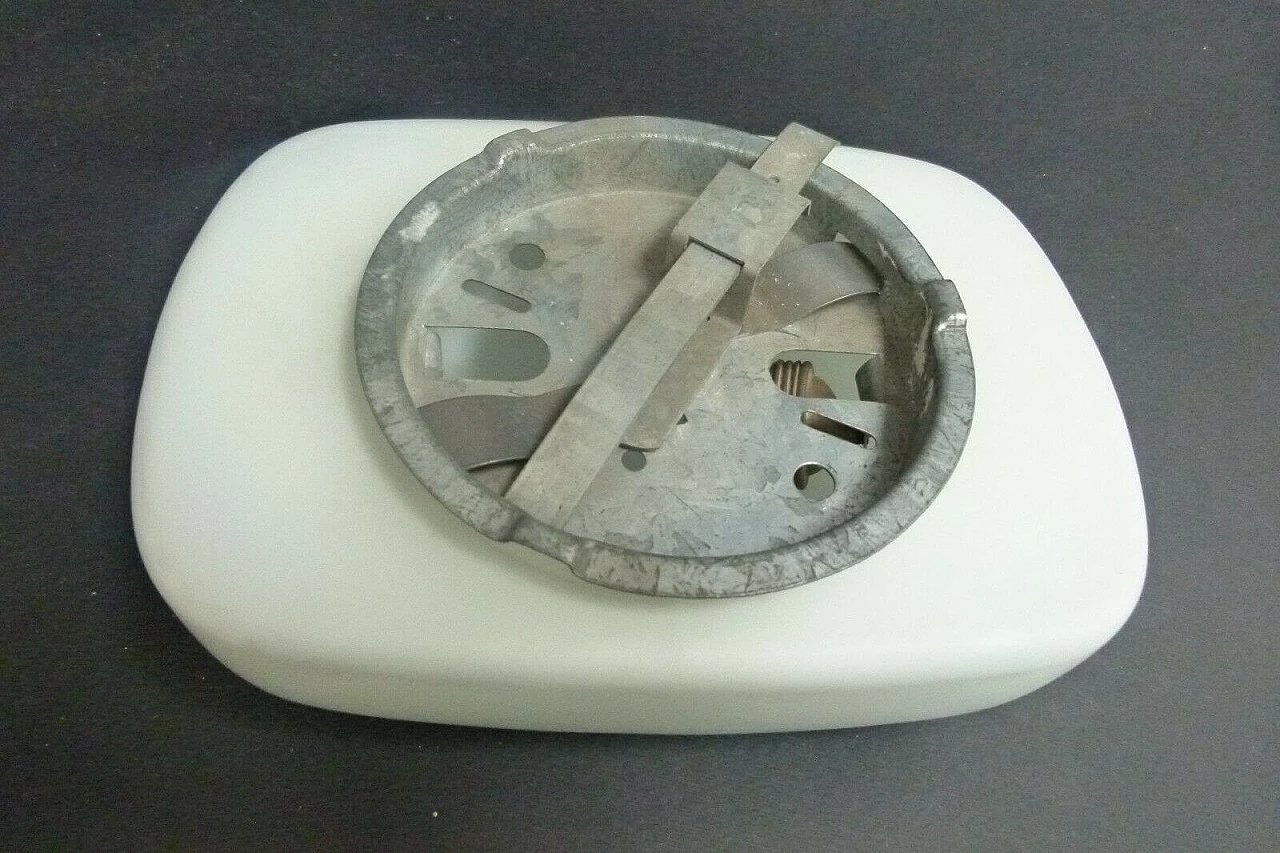 Rectangular ceiling lamp in glass, 50s 1232915