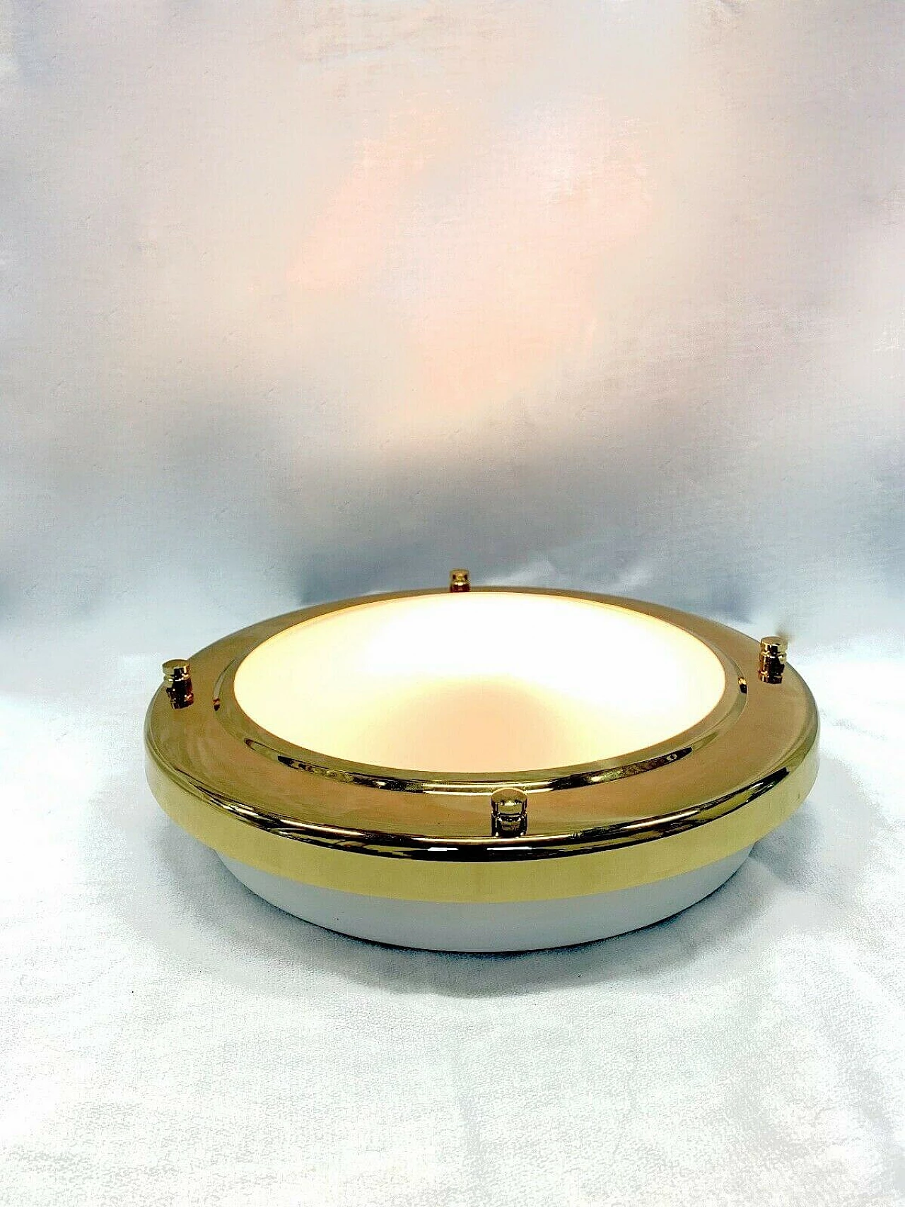 Pair of wall lamps in Murano glass and brass by Forcato, 80s 1232938