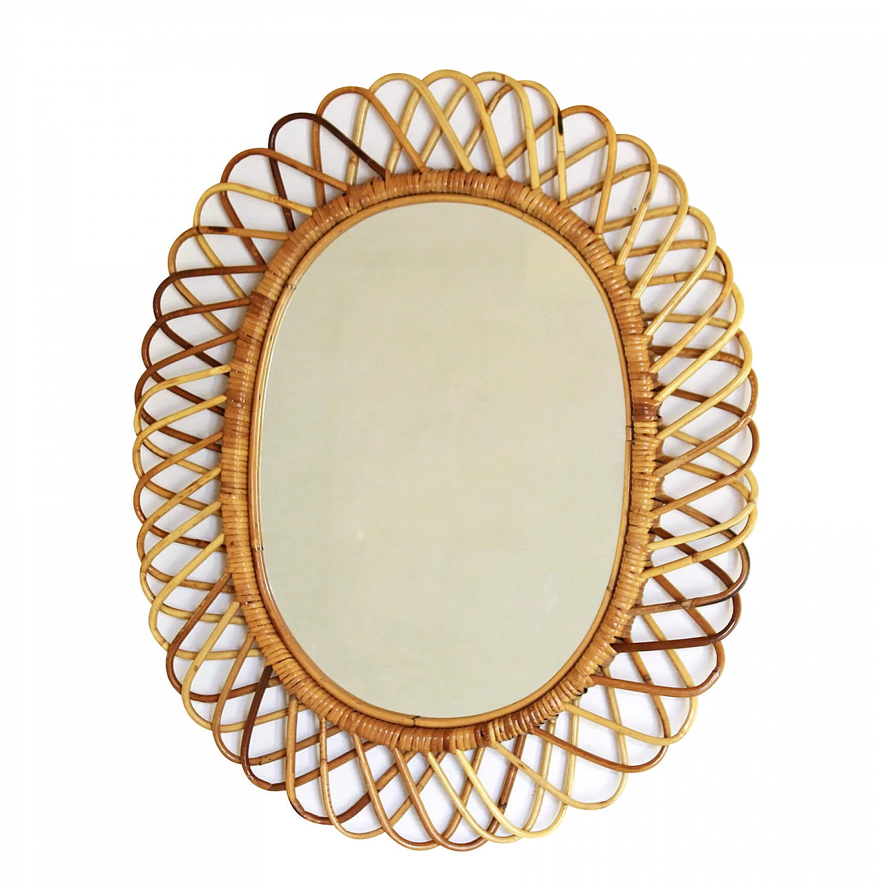 Specchio in bamboo di Franco Albini, anni '60 1232969