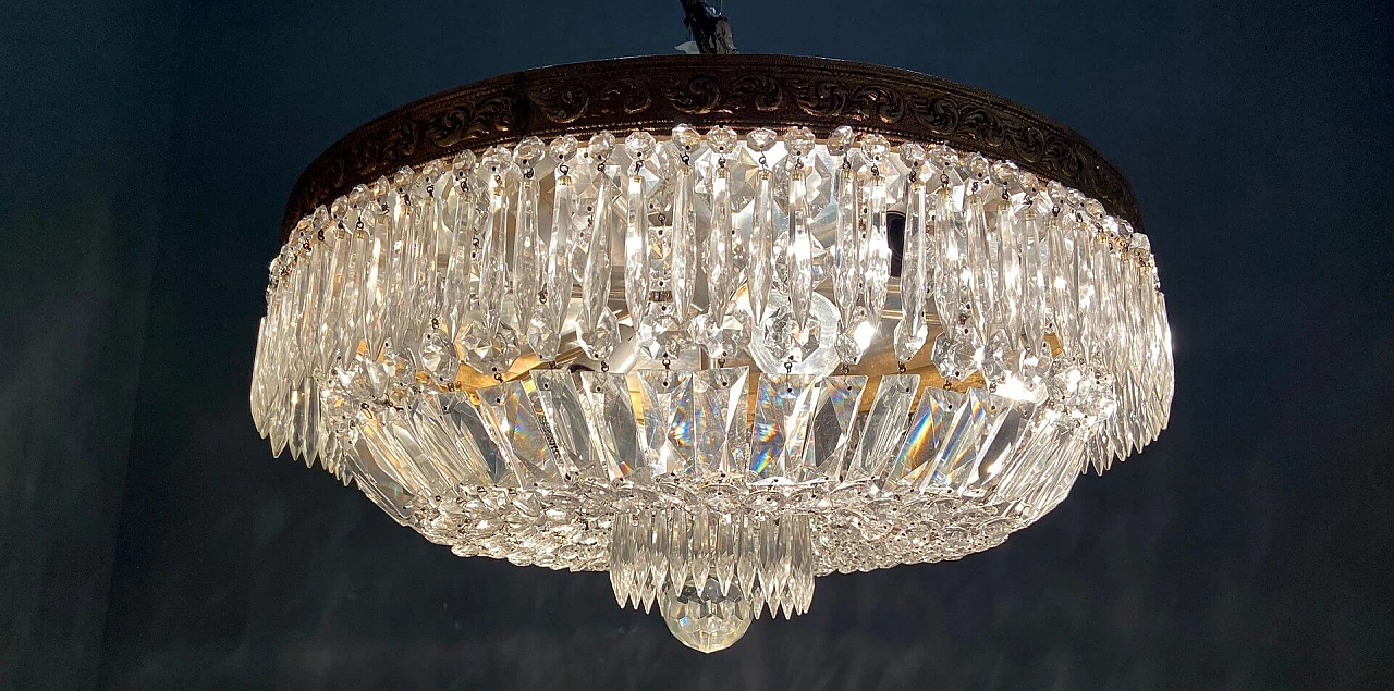 Crystal ceiling lamp, 70s 1232993