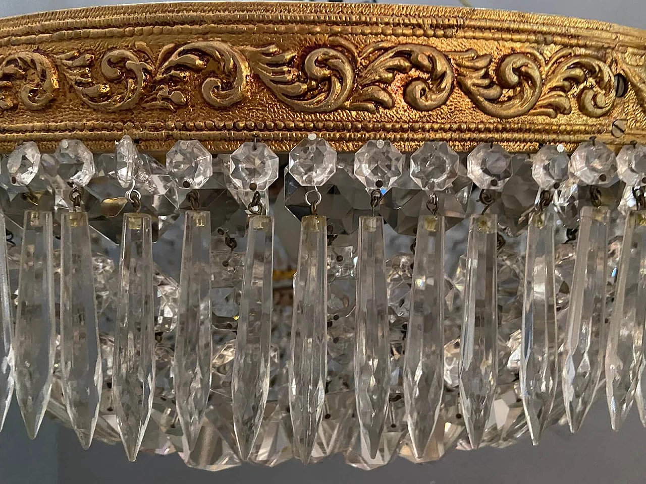 Crystal ceiling lamp, 70s 1232997