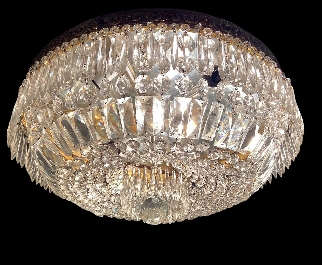 Crystal ceiling lamp, 70s 1232998