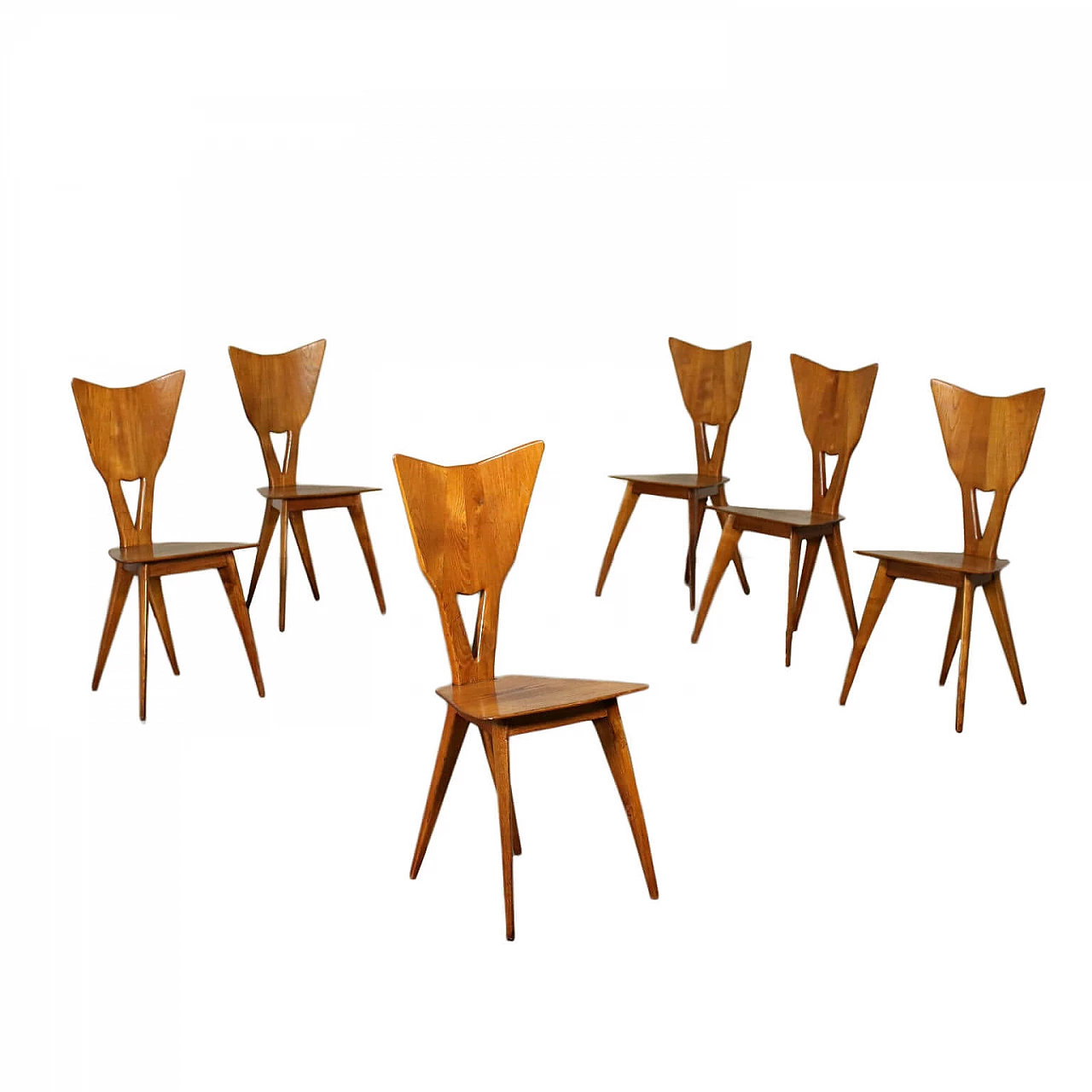 6 Chairs in solid oak, 40s 1233108