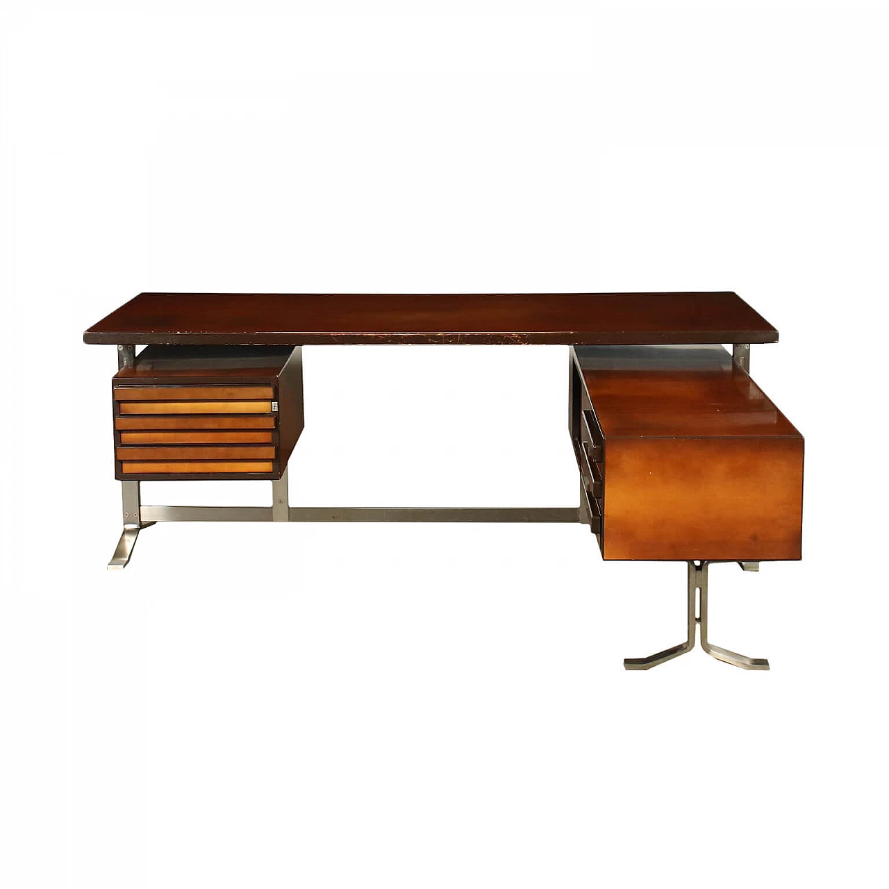 Desk in maple, beech and chromed metal by Formanova, 70s 1233168