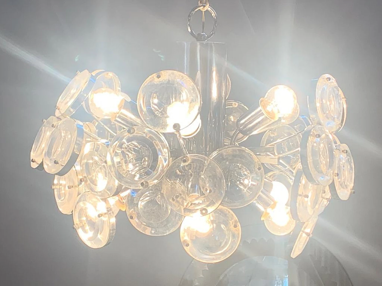Sputnik chandelier by Oscar Torlasco with 10 lights, 70s 1233360