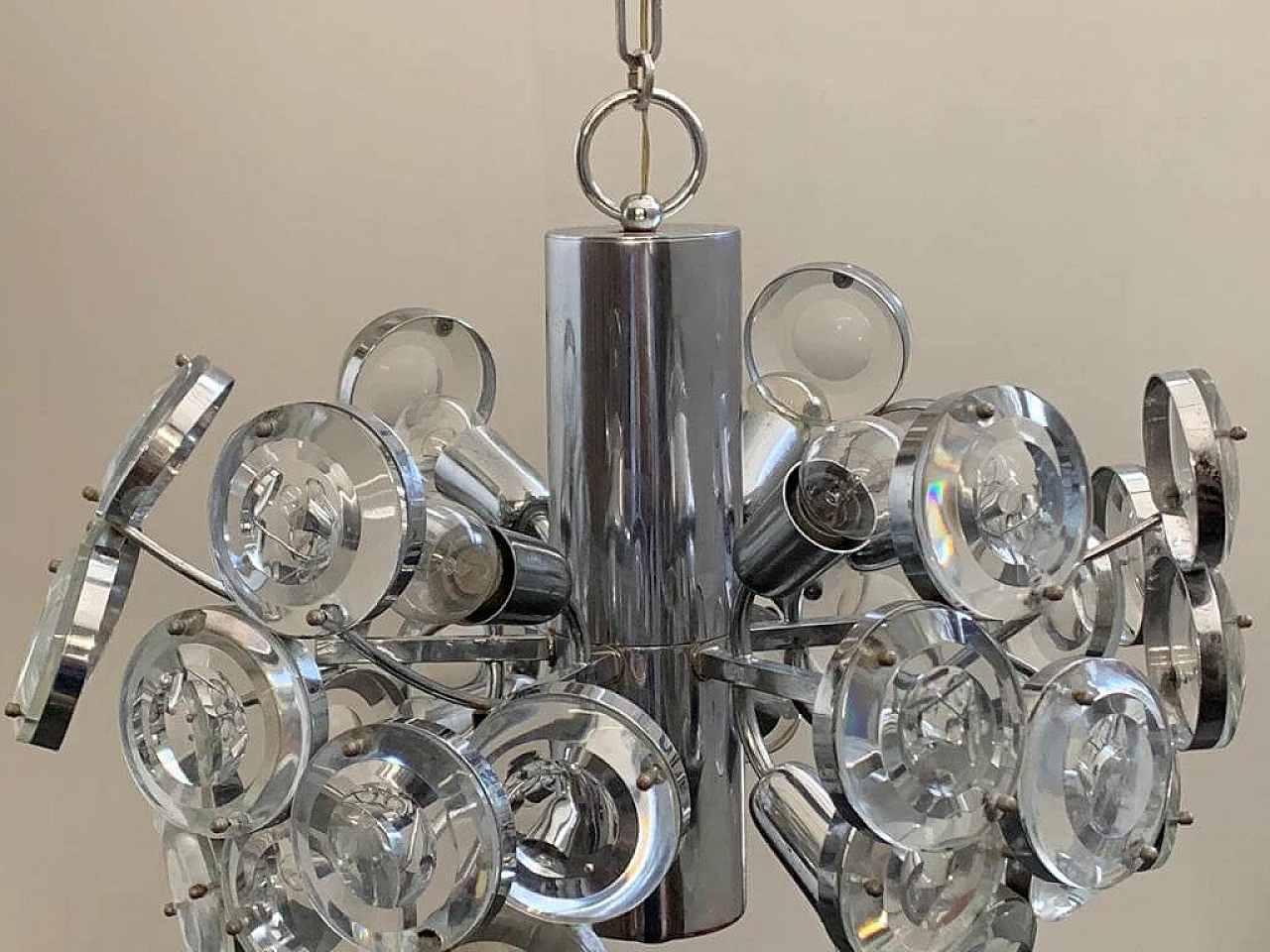 Sputnik chandelier by Oscar Torlasco with 10 lights, 70s 1233365